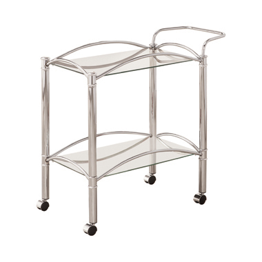 coaster-bar-serving-carts-bar-game-Shadix-2-tier-Serving-Cart-with-Glass-Top-Chrome-and-Clear