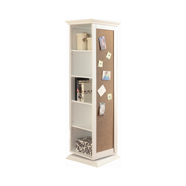 coaster-bookcases-display-room-storage-bedroom-Robinsons-Swivel-Accent-Cabinet-with-Cork-Board-White