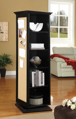 coaster-bookcases-display-room-storage-bedroom-Robinsons-Swivel-Accent-Cabinet-with-Cork-Board-Black-hover