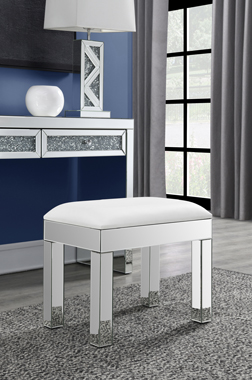 coaster-bedroom-Roxie-Rectangular-Upholstered-Vanity-Stool-White-and-Mirror-hover