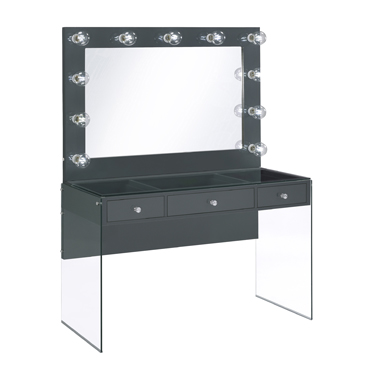 coaster-bedroom-Afshan-3-drawer-Vanity-Desk-with-Lighting-Mirror-Grey-High-Gloss