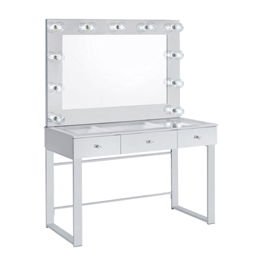 coaster-bedroom-Umbridge-3-drawer-Vanity-with-Lighting-Chrome-and-White