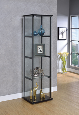 coaster-bedroom-Cyclamen-4-shelf-Glass-Curio-Cabinet-Black-and-Clear-hover