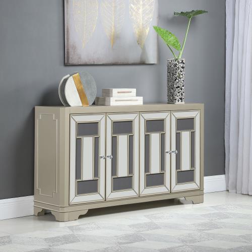 coaster-bedroom-Toula-4-door-Accent-Cabinet-Smoke-and-Champagne