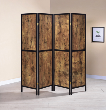 coaster-room-dividers-accents-Deepika-4-panel-Folding-Screen-Antique-Nutmeg-and-Black-hover