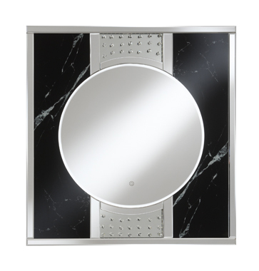 coaster-bedroom-Carter-Square-LED-Wall-Mirror-Silver-and-Black