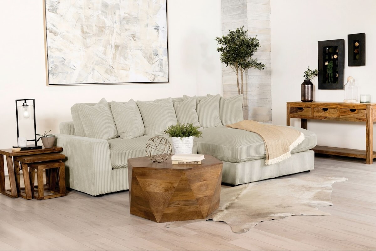 Hygge decor: Blaine Upholstered Reversible Sectional Sofa Sand